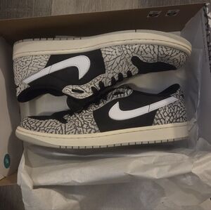 Air Jordan 1 Retro Low OG Black Cement In Box Mens Size 11